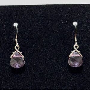 Light Rose Swarovski Crystal Briolette Sterling Silver Earrings